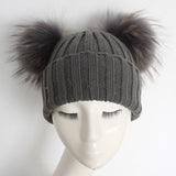 Kids Dark Grey Pomkin Hat + Scarf Set