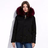 Burgundy Fur Black Parka