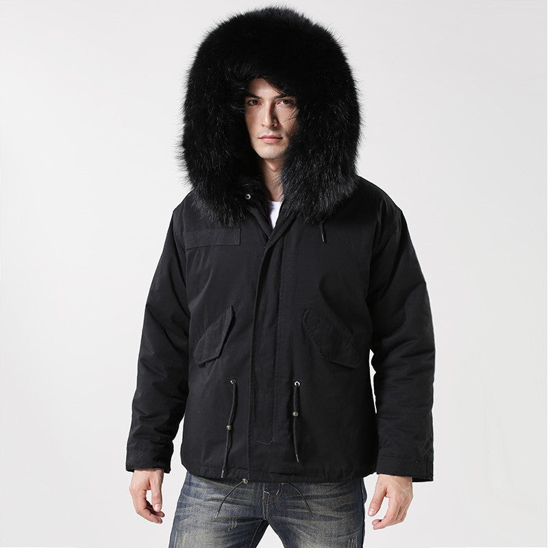 Black parka with black fur deals