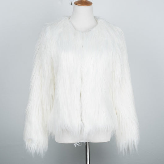Bridget Faux Fur Jacket - White