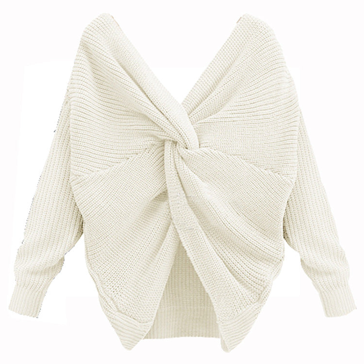 Criss Cross Sweater White Pomkin