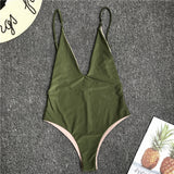 MALIBU Reversible Green Nude One Piece Bikini