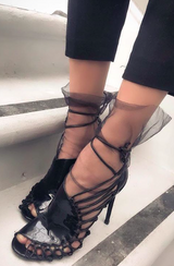 TULLE Black Nylon Sheer Socks