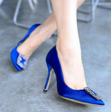 EVY Blue Satin Pumps
