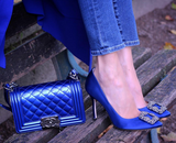 EVY Blue Satin Pumps