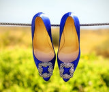 EVY Blue Satin Pumps