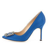 EVY Blue Satin Pumps