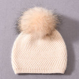 Herringbone Mini Pom Hat