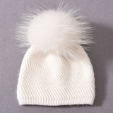 Herringbone Mini Pom Hat