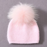 Herringbone Mini Pom Hat