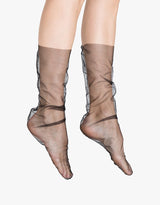 TULLE Black Nylon Sheer Socks