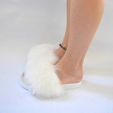 Fur Slides Slippers - White
