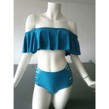 Madeline Off Shoulder Ruffle Bandeau Two Piece Bikini - 5 Colors