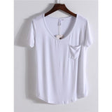 Premium Soft Basic Pocket T Shirt - 4 Colors White / S Women