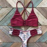 WENDY Burgundy Two Piece Bikini