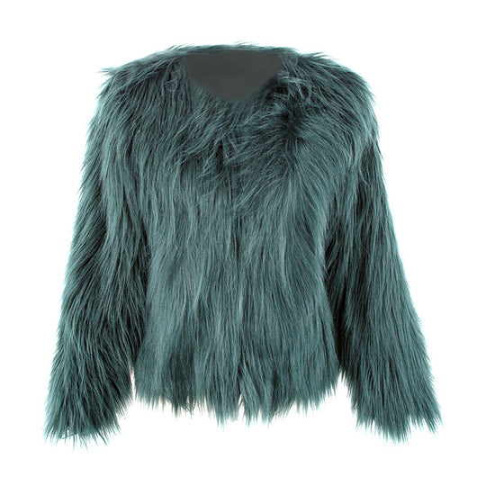 Bridget Faux Fur Jacket - Emerald Green