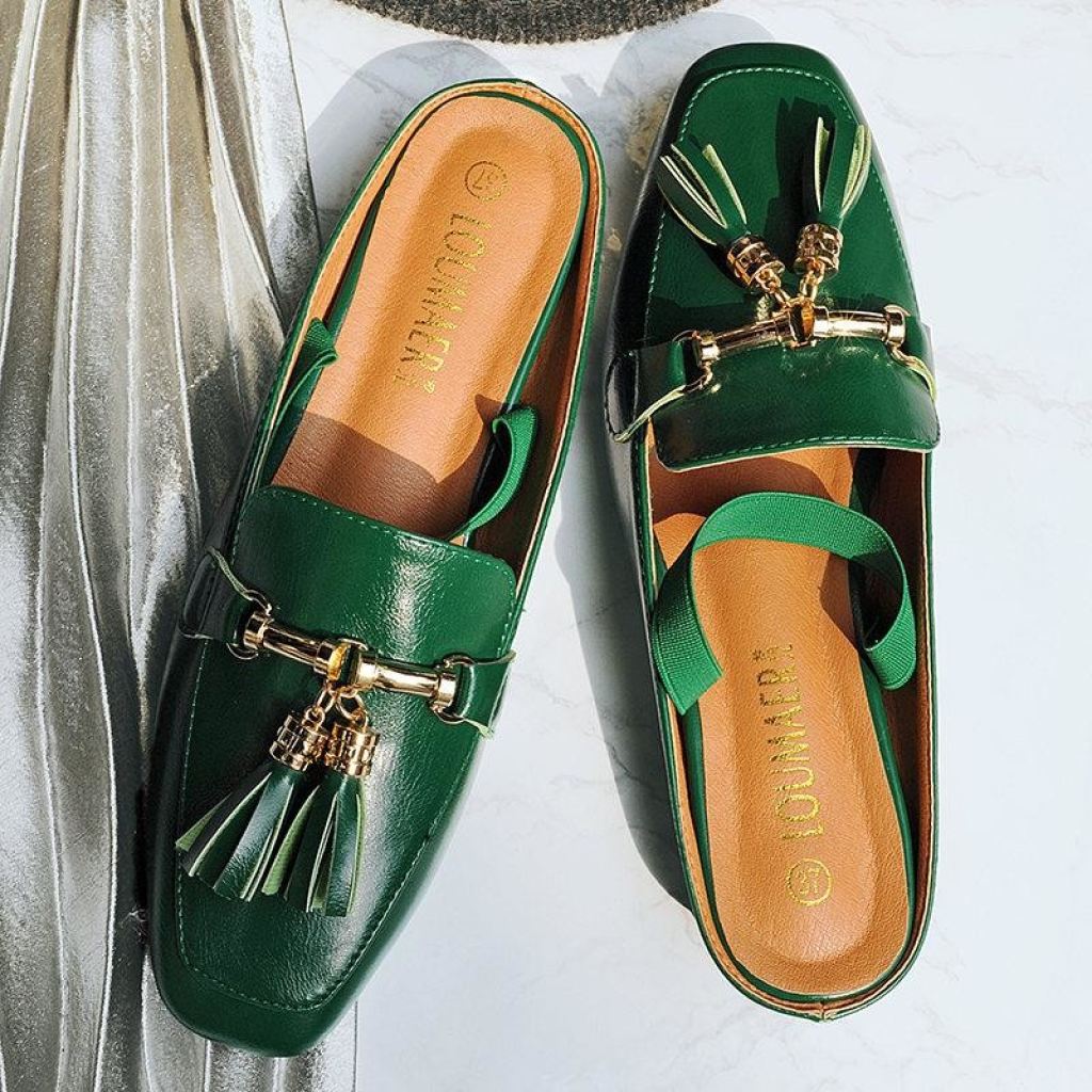 YUKETEN leather tassel loafer shoes 7C 緑 YUKETEN leather tassel loafer shoes 7C 緑 YUKETEN leather