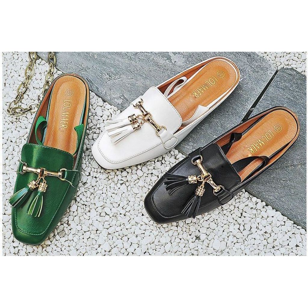 YUKETEN leather tassel loafer shoes 7C 緑 YUKETEN leather tassel