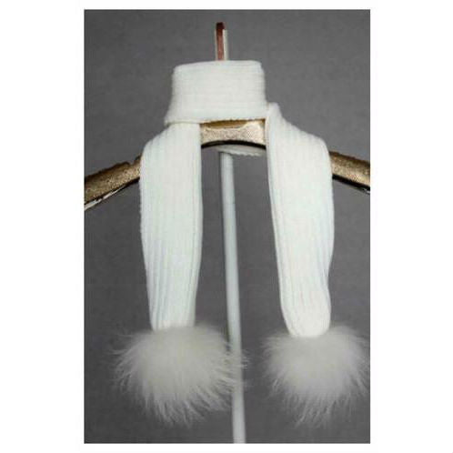 Crisp White Pomkin Scarf