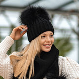 Black Double Pomkin Hat