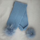Icy Blue Pomkin Hat & Scarf Set