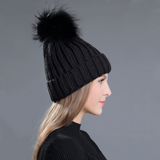 Black Pomkin Hat & Scarf Set