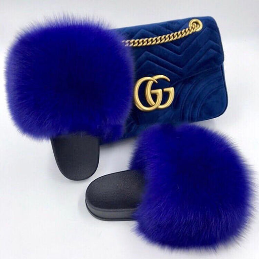 Sporty lux shop fur slides