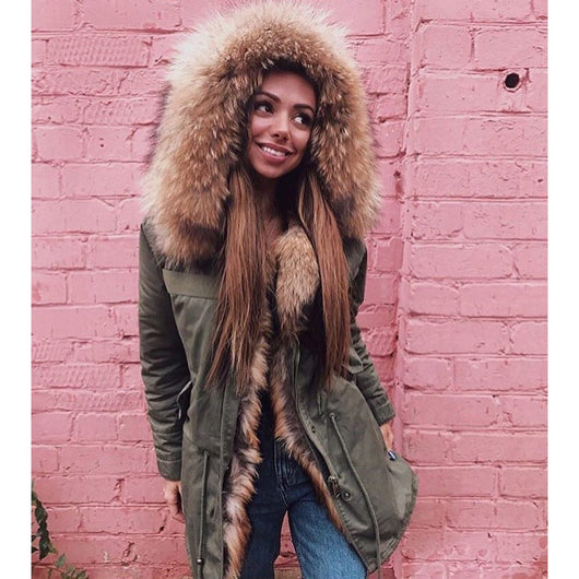 Parka with natural fur outlet
