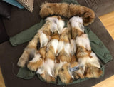 Natural Fox Fur Green Parka