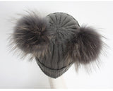 Mini Dark Grey Double Pomkin Hat