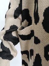 Animal Print Long Maxi Cardigan Sweater