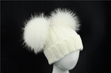 Mini White Double Pomkin Fur Hat