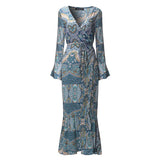 KLARA Bohemian Blue Maxi Dress