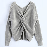 Criss Cross Sweater - Grey