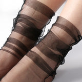 TULLE Black Nylon Sheer Socks