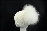 Mini White Double Pomkin Fur Hat