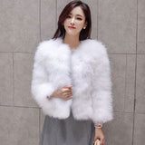 Ostrich Feather Jacket - White