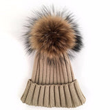 Original Beige Natural Fur Pomkin Hat