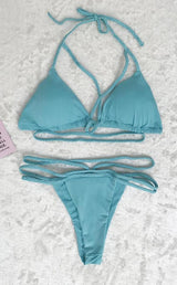 Melva String Bikini Swimsuit - Sea Blue