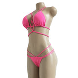 Melva String Bikini Swimsuit - Pink Rose