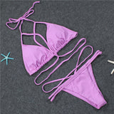 Melva String Bikini Swimsuit - Purple