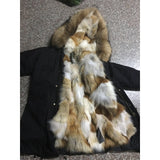 Natural Fox Fur Black Parka