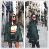 Bridget Faux Fur Jacket - Emerald Green