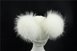 Mini White Double Pomkin Fur Hat