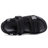Men Black Graffiti Velcro Sandals