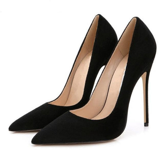 LIZZY Black Suede Leather Pumps