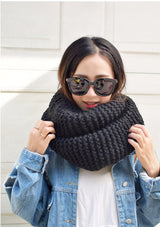 Handmade Chunky Knitted Scarf - Black