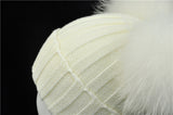 Mini White Double Pomkin Fur Hat