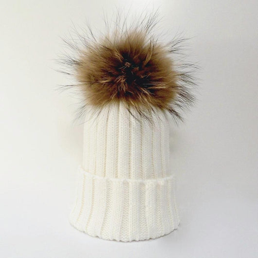 Original White Natural Fur Pomkin Hat