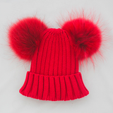 Kids Red Pomkin Hat + Scarf Set